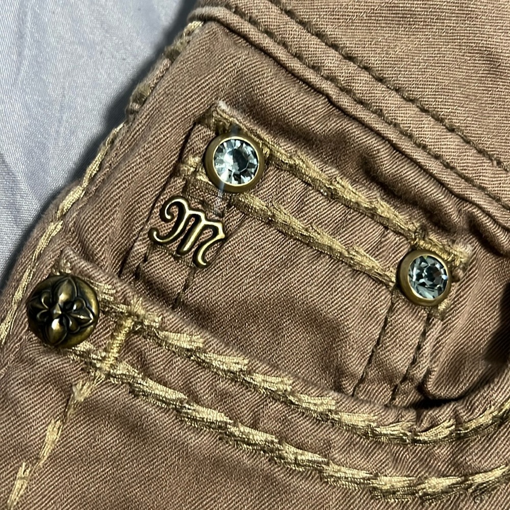 Womens Miss Me Khaki Jean Pants Size 26.